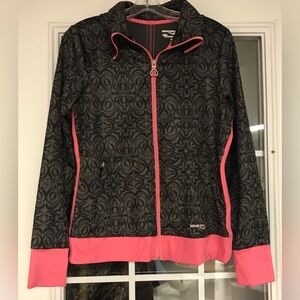 Saucony Black and Pink Women's Zip Up‎ Athletic Jacket